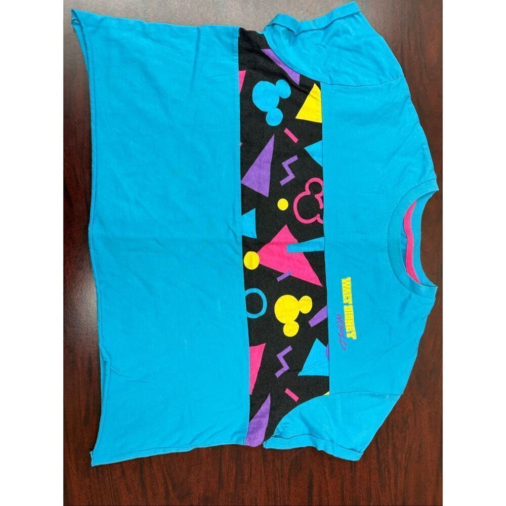 Walt Disney World Retro Blue Short Sleeve Cropped Tee Size X-Large